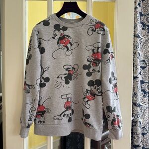 Disney 100 Years Mickey Mouse Gray Sweatshirt Size Large